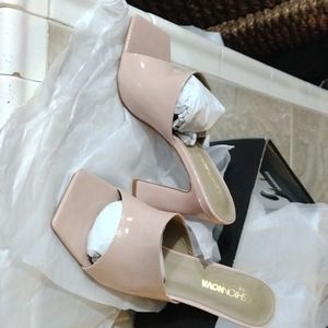Size Nude Patent Mules
